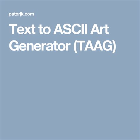 patorjack com|Text to ASCII Art Generator (TAAG) .
